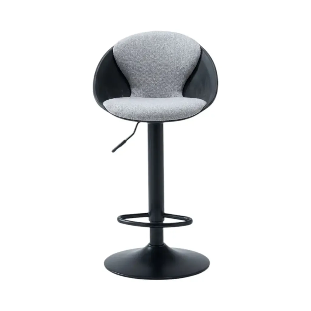 Bar stool Miago black gray metal frame polypropylene backrest softened surface PP-087