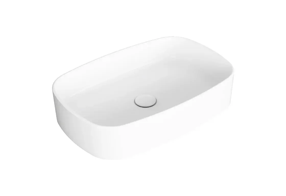 Countertop basin Simas Foriu White Rectangle Without mixer and exit hole glossy 60*40cm FO04&PLCE||WHI