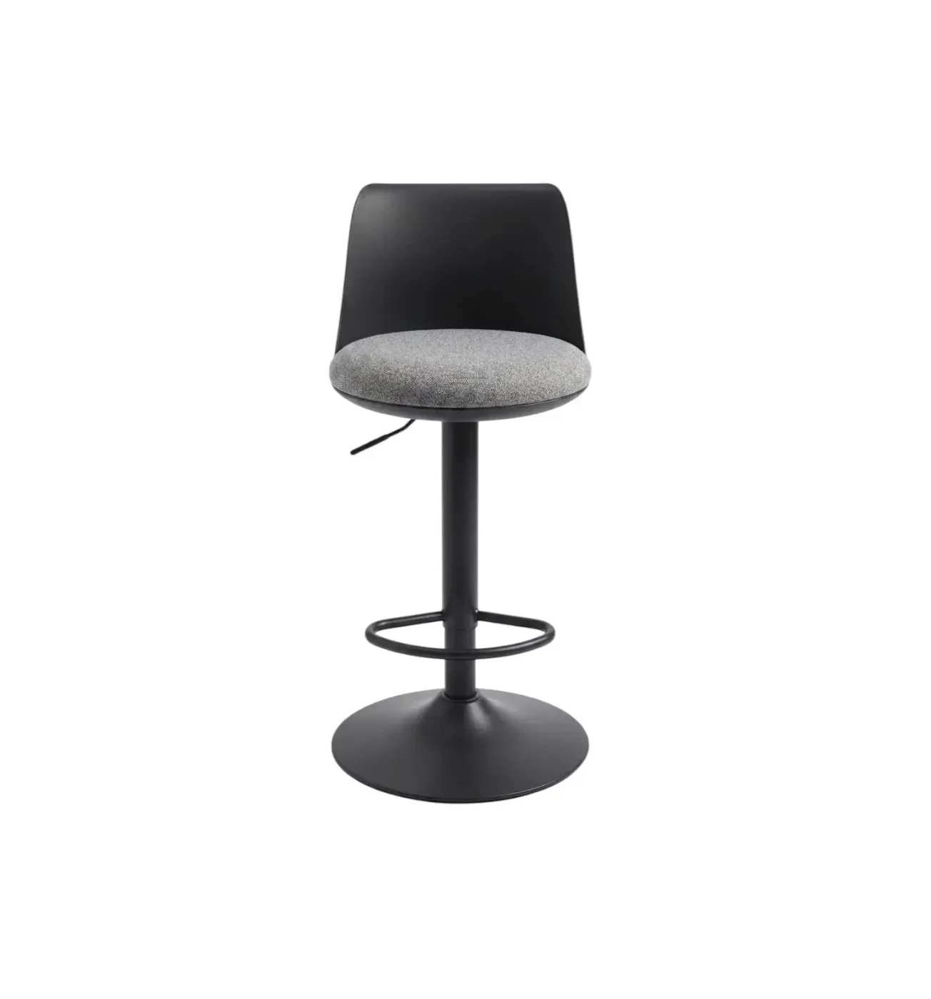 Bar stool with black metal frame and polypropylene backrest with soft surface pp-084/BLACK