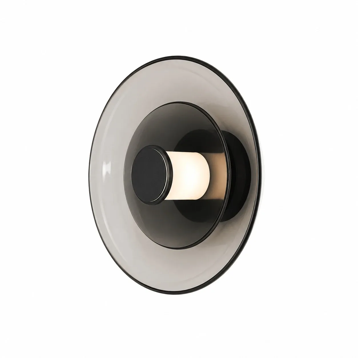 Wall lamp Juncan black glass round LED 30cm B125