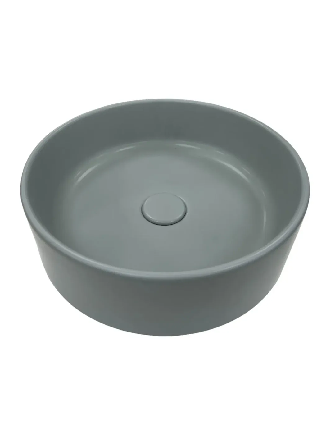 Countertop Basin Simas Foriu Cemento round without mixer and exit hole matt 40cm FO01&PLCE||CEM