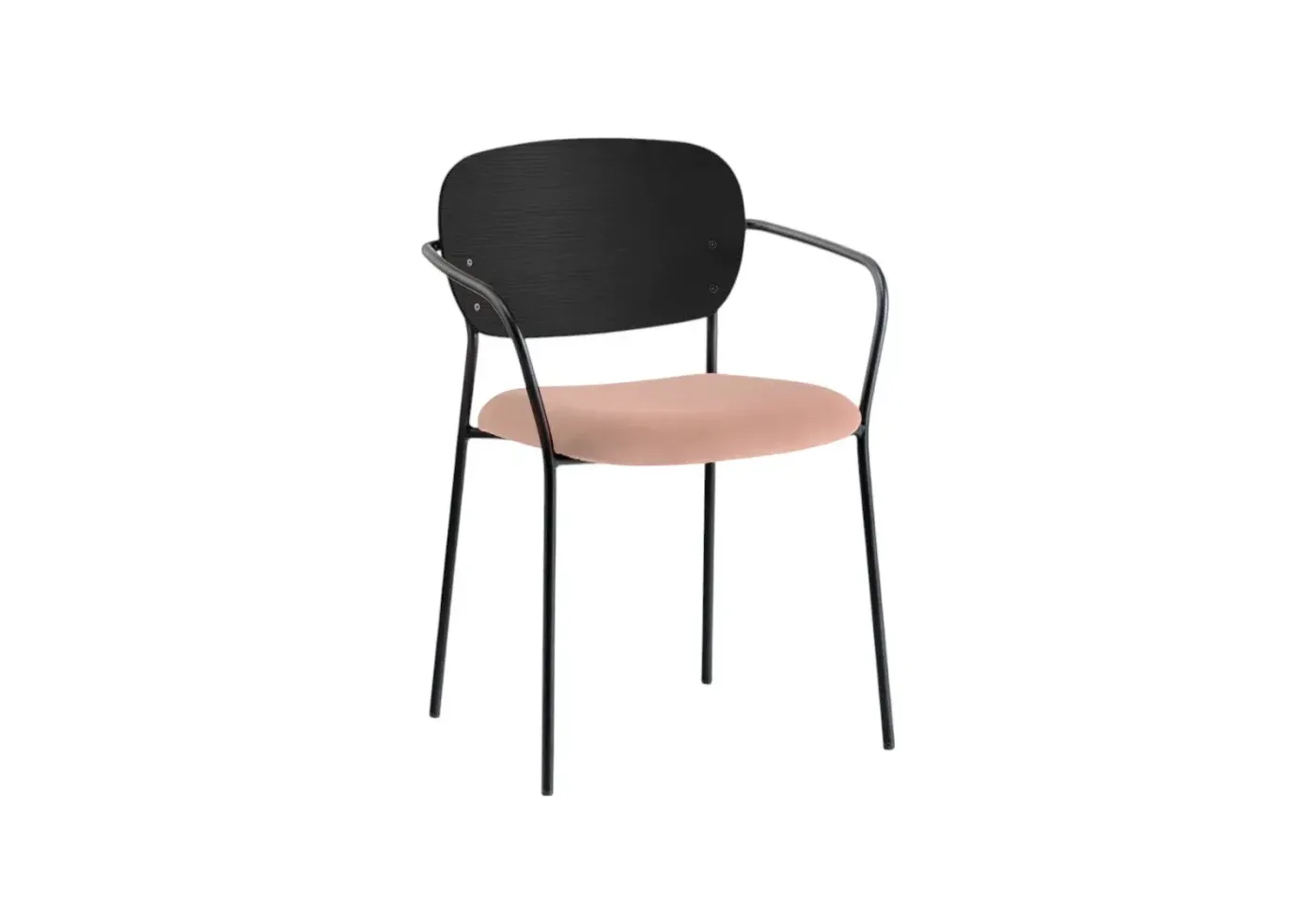 living room chair pedrali JAZZ metal frame NERO backrest wood black lacquer material C111 57*51.5*78.5cm 3705/C111_AN_NERO_FSC