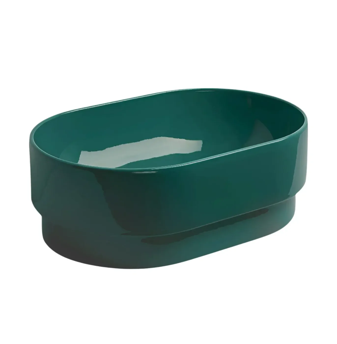 Semi-inserted Basin Simas PM Menta oval without mixer and exit hole glossy 56cm PO02&PLCE||MEN