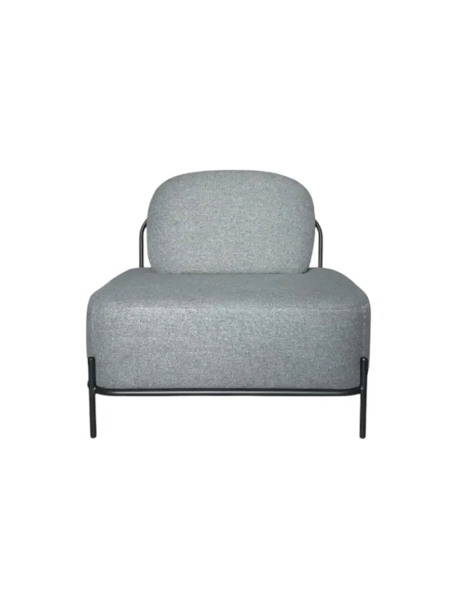 Reception chair Miago dark gray with black metal legs 77*66*75cm S-145-1||Grey