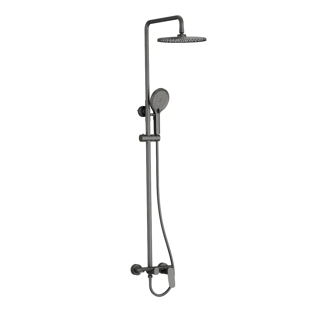 Shower system Empolo with shower head, hand shower, nozzle and mixer DAVA gan metal M37 3601GM
