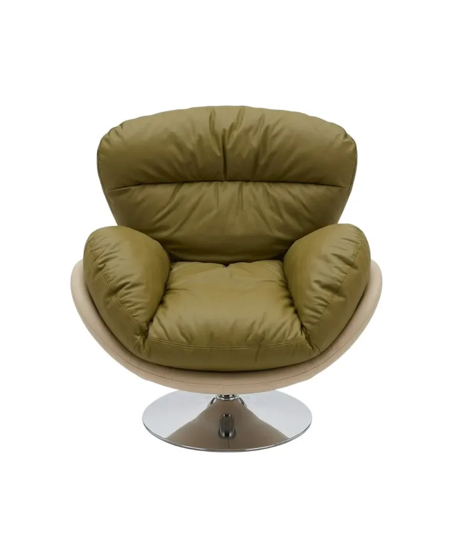 Miaga reception chair with beige fabric swivel leg DY-0114-1/BAIGE