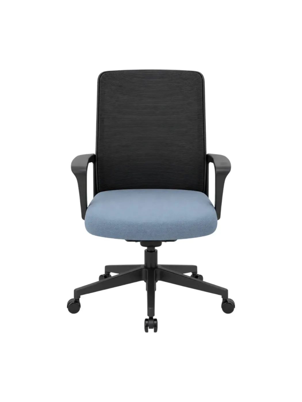 Office chair Lvban Blue Plastic black frame Medium backrest with mesh Fixed handle WY-02B