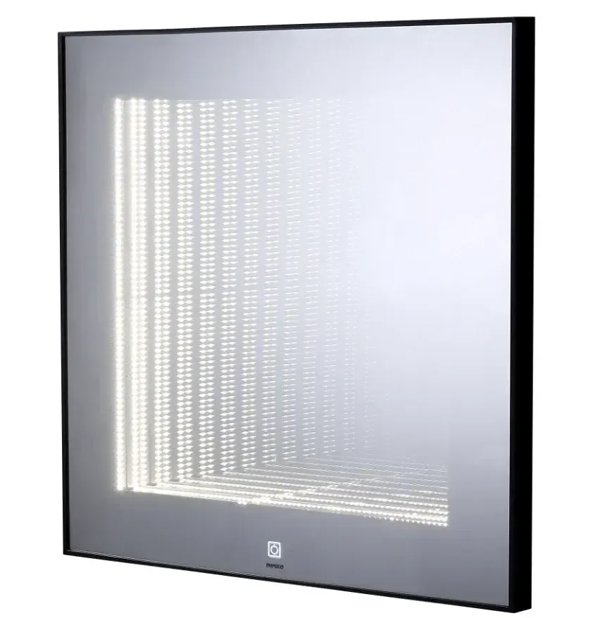 Mirror Empolo with light level control rectangle black frame INFINITY TUNNEL 60*80cm MEL-1FL