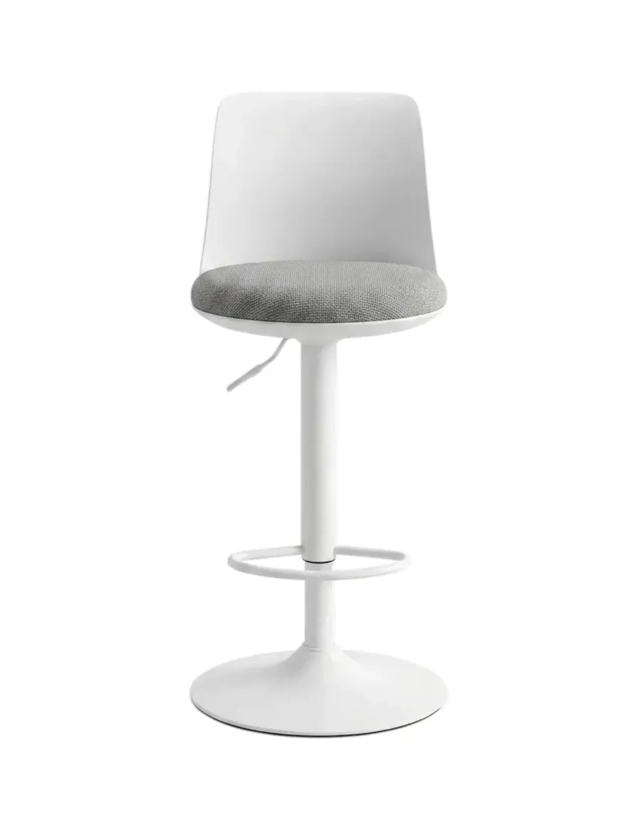 Bar stool Miago white metal frame polypropylene backrest softened surface pp-084/WHITE