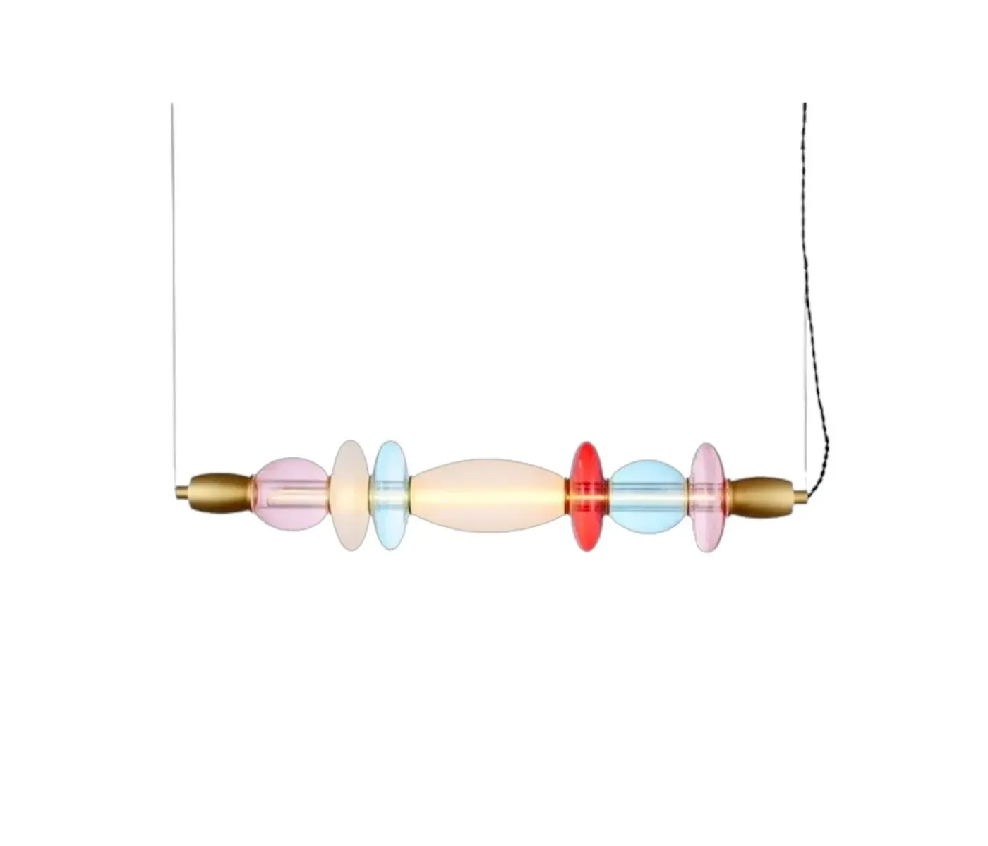 Люстра Elements Lightning Leonor Horizontal 8 Вт Rose Bleu Opaque Rouge Длина 82,6 см Ширина 15 см 102051