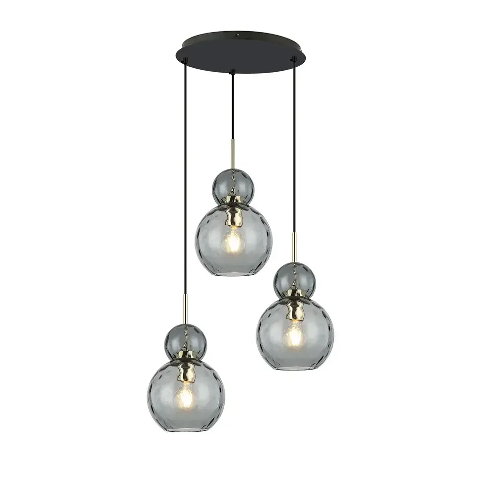 Люстра Viokef Firenze 40 Вт Дымчатая Золотая Черная 42*150 см 4294500