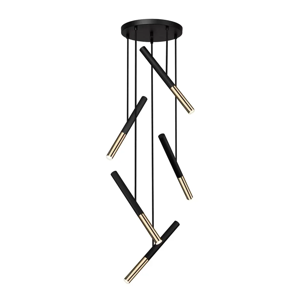 Chandelier Viokef BALLET 26 Watt Anodized Gold and Black 4265300
