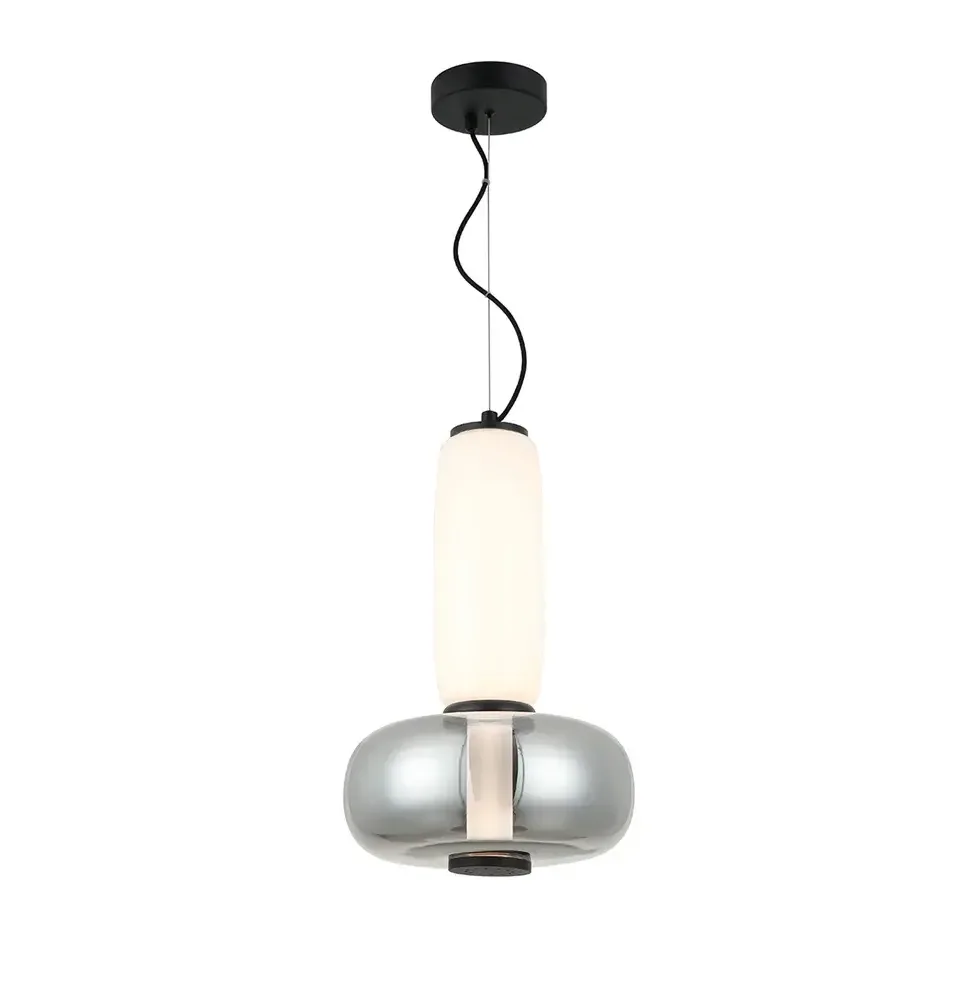 Люстра Viokef AVERY LED 18W 3000K SMOKE БЕЛО-ЧЕРНЫЙ 32*150см 4302500