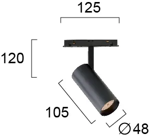 Технический светильник Viokef MAGNETIC LED уровень освещенности 13 Вт 3000К черный диам.4,8 см 4244000