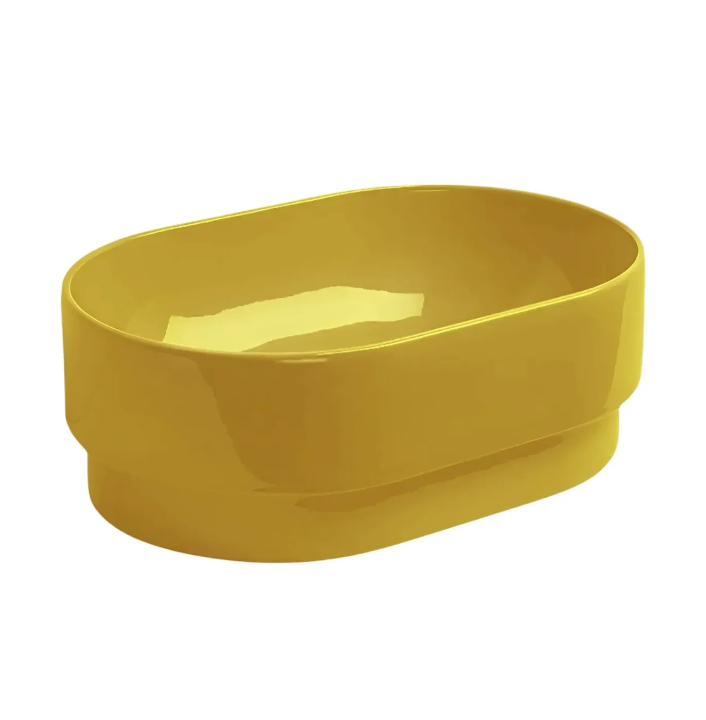 Semi-inserted Basin Simas PM Narciso oval without mixer and exit hole glossy 56cm PO02&PLCE||NAR
