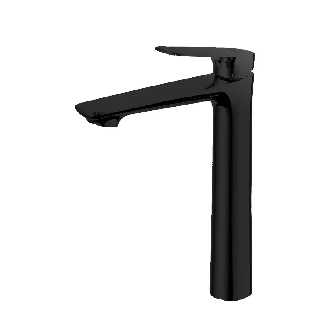 High basin mixer Empolo DAVA with machined surface black M37 1102CB