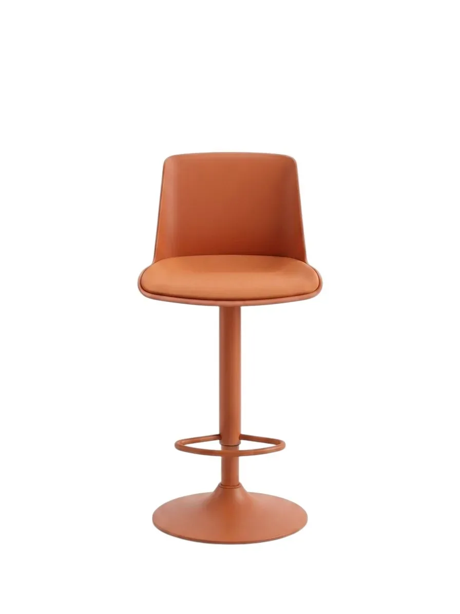 Bar stool with orange metal frame and polypropylene backrest pp-088
