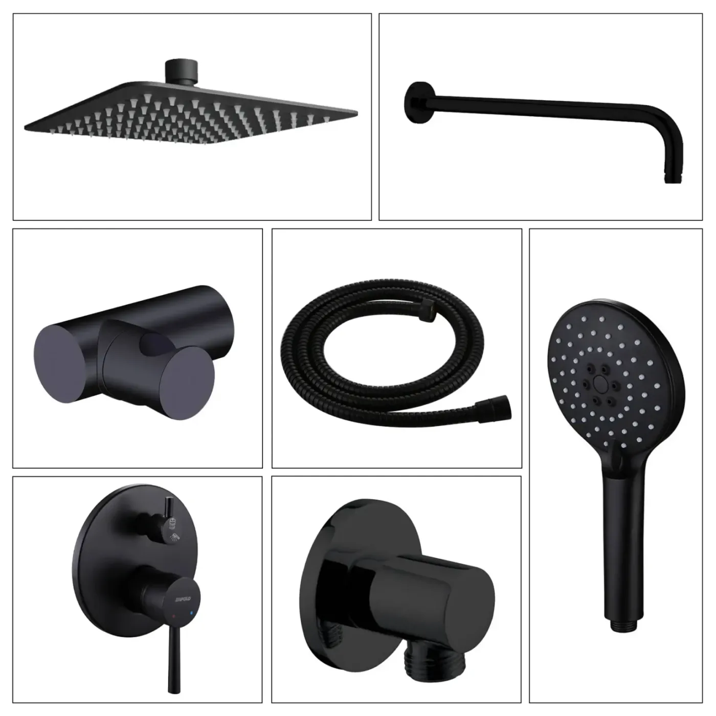 Built-in shower system Empolo black M81886MB