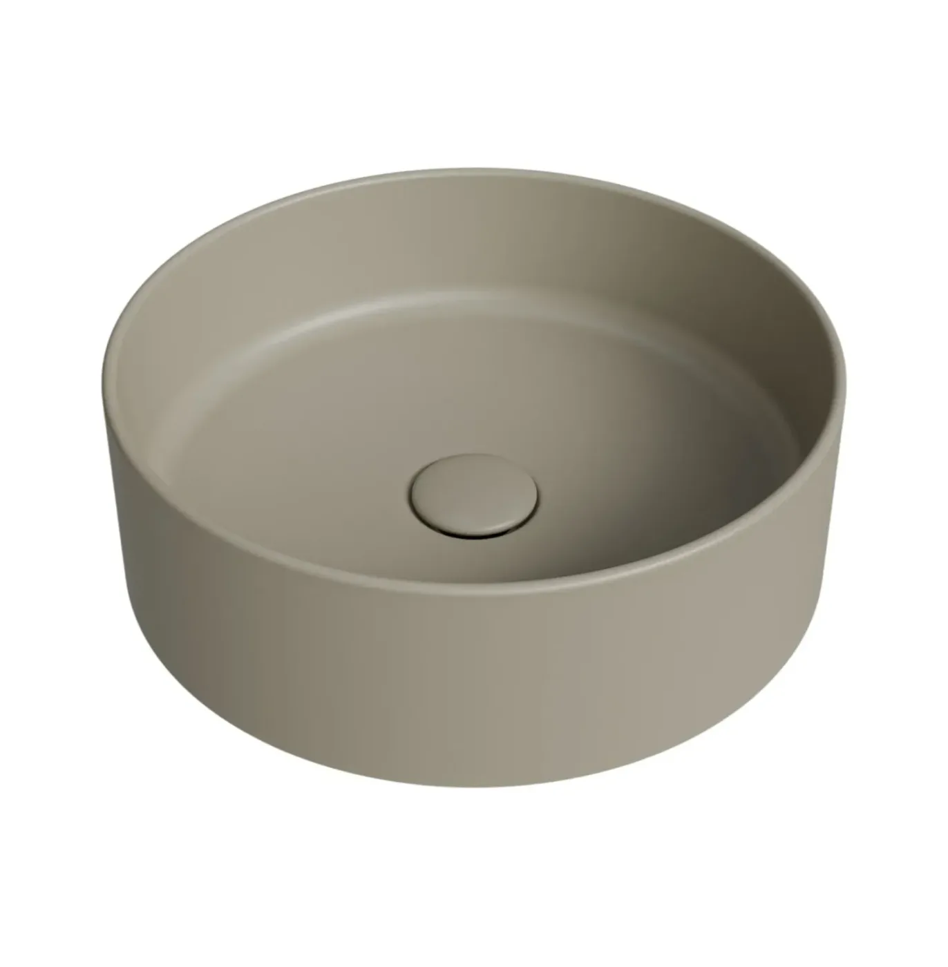 Countertop Basin Simas Foriu Sabbia round without mixer and exit hole matt 40cm FO01&PLCE||SAB
