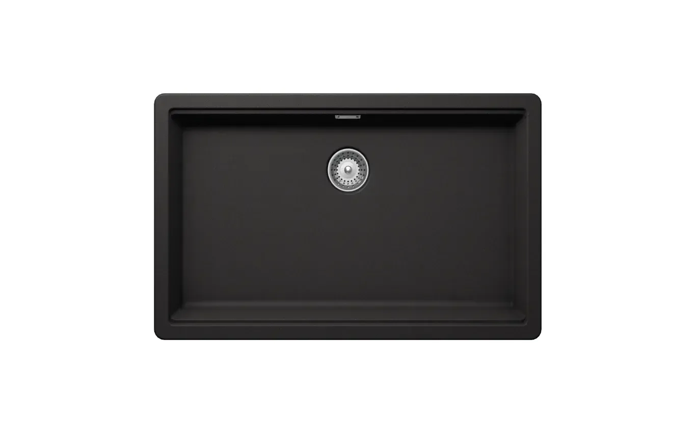 Кухонная мойка Shock BROOKLYN N-100XL, композитный кварцевый CRL, одинарная, накладная, NERO, 75*45,5 см, BYKN100XL013DEUE6101