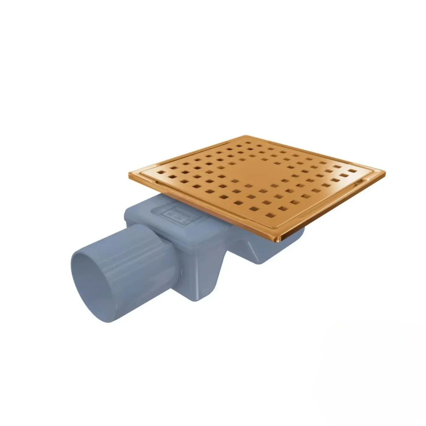 Квадратный трап Valtemo с перфорированной крышкой и золотым боковым проходом Wet Dry 360° MBR VFD-753315