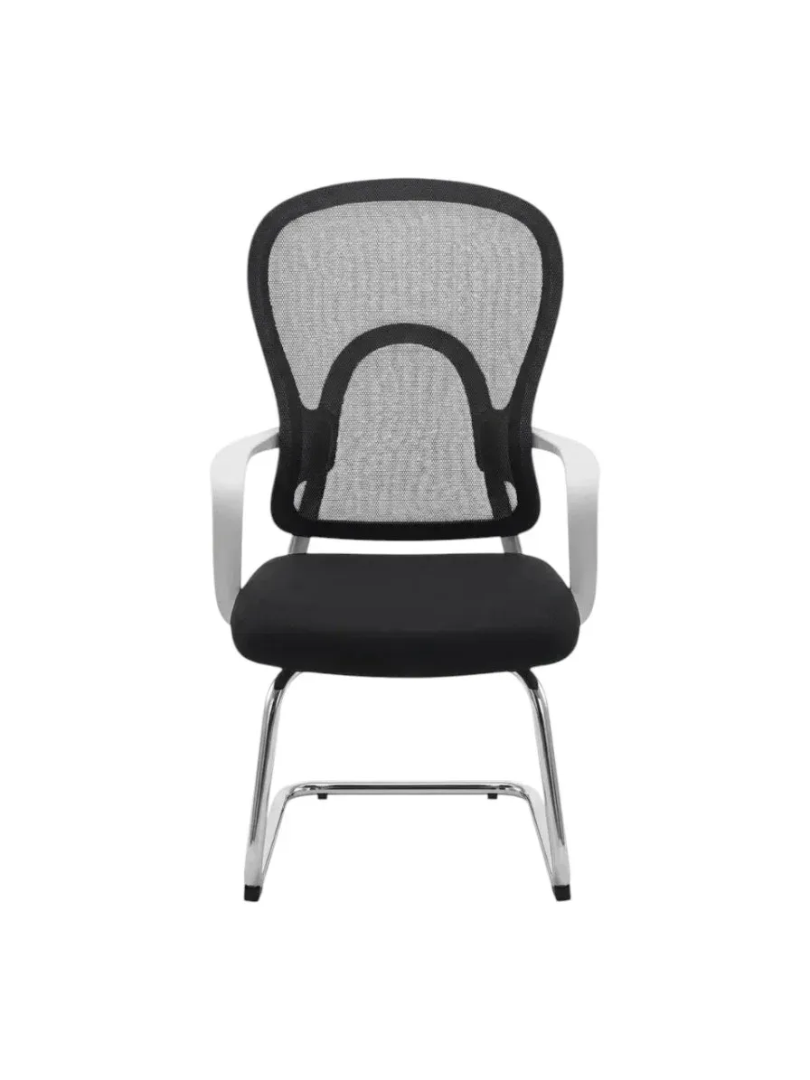 Office chair Gojo Black Plastic grey rounded backrest Fixed legs 57.5*60*104.5cm N645C-BLACK