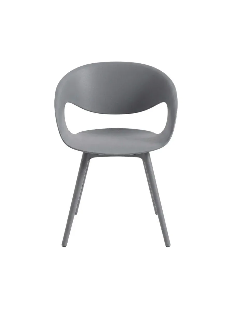 Plastic chair Miago gray polypropylene rounded backrest pp-304/GREY